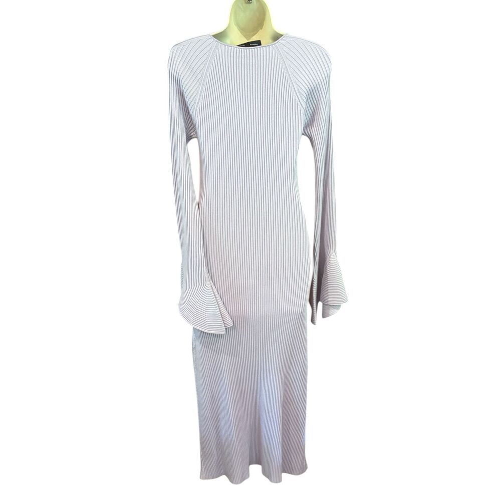 Proenza Schouler Rib-Knit Fluted Sweaterdress in Lavender NWT Size Medium - Picture 9 of 12